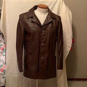 Vintage Cowhide Leather Brown Jacket